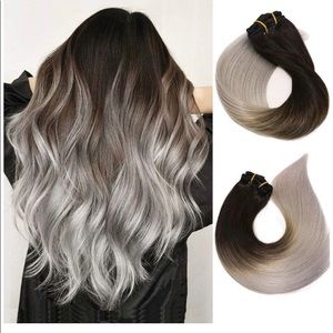 Human hair Clíp on extensions